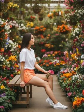 Amisu Orange Denim Jean Shorts